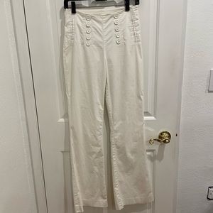 Bebe White size 0 High Waist Cotton Flare , Bootcut Sailor Pants Y2K